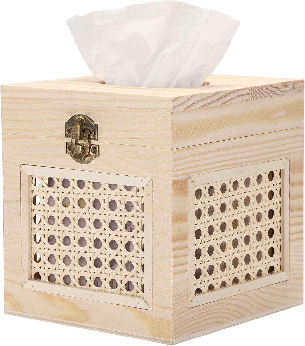 Sumnacon Tissue Box Cover Square, Wood Tissue Holder With
