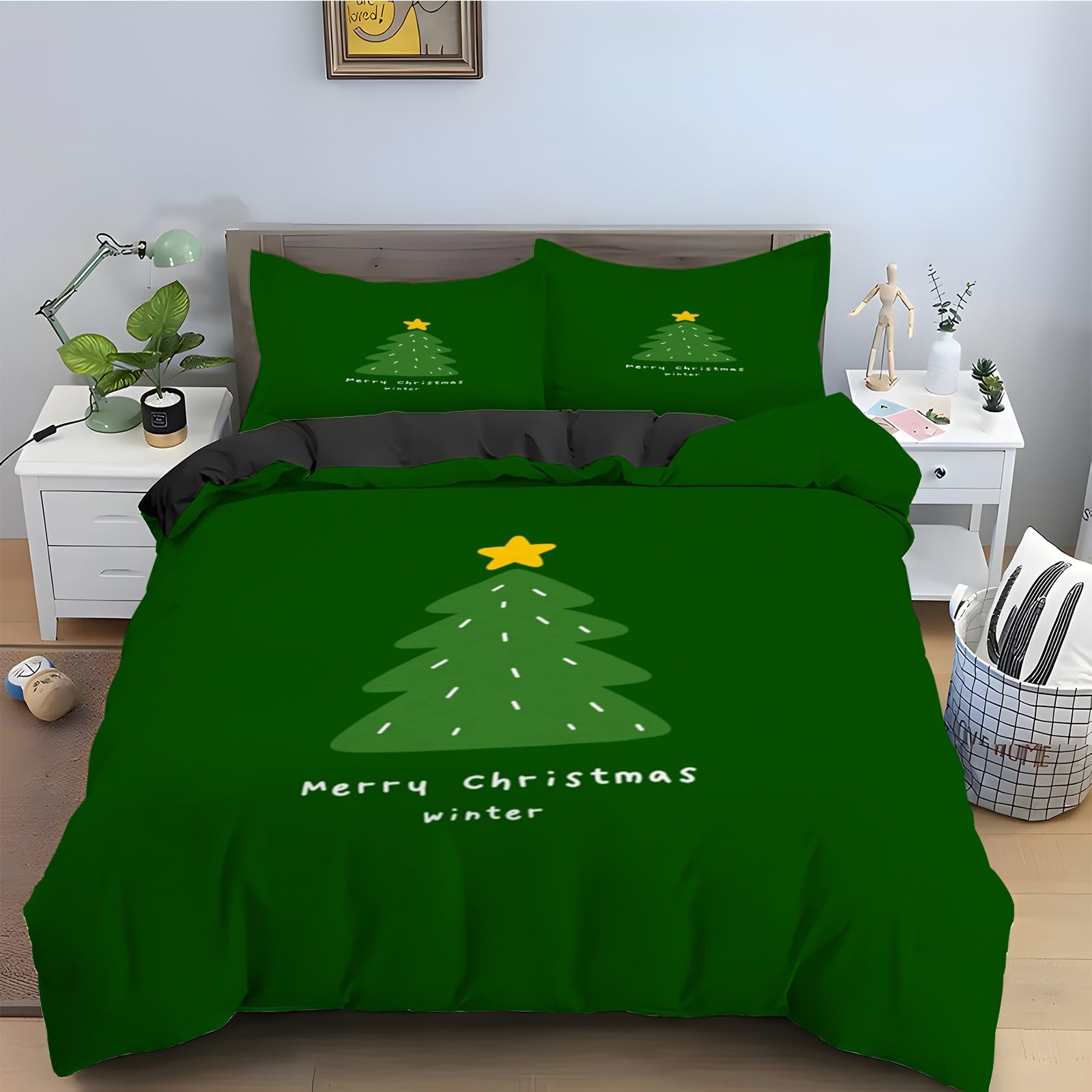 Ensemble de literie 3 pièces en microfibre douce avec fermeture éclair pratique