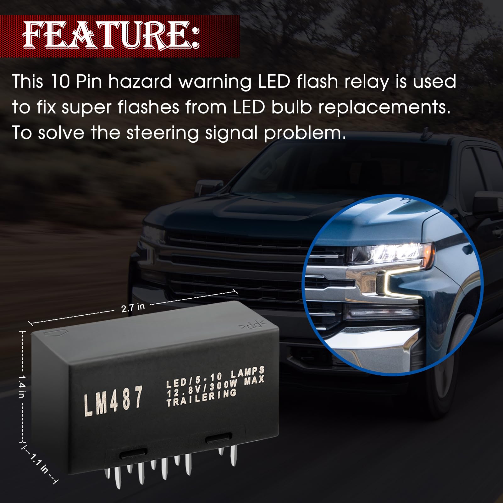 JWEELY Relé intermitente para advertencia LED y módulo de señal de giro Fix Hyper Flash