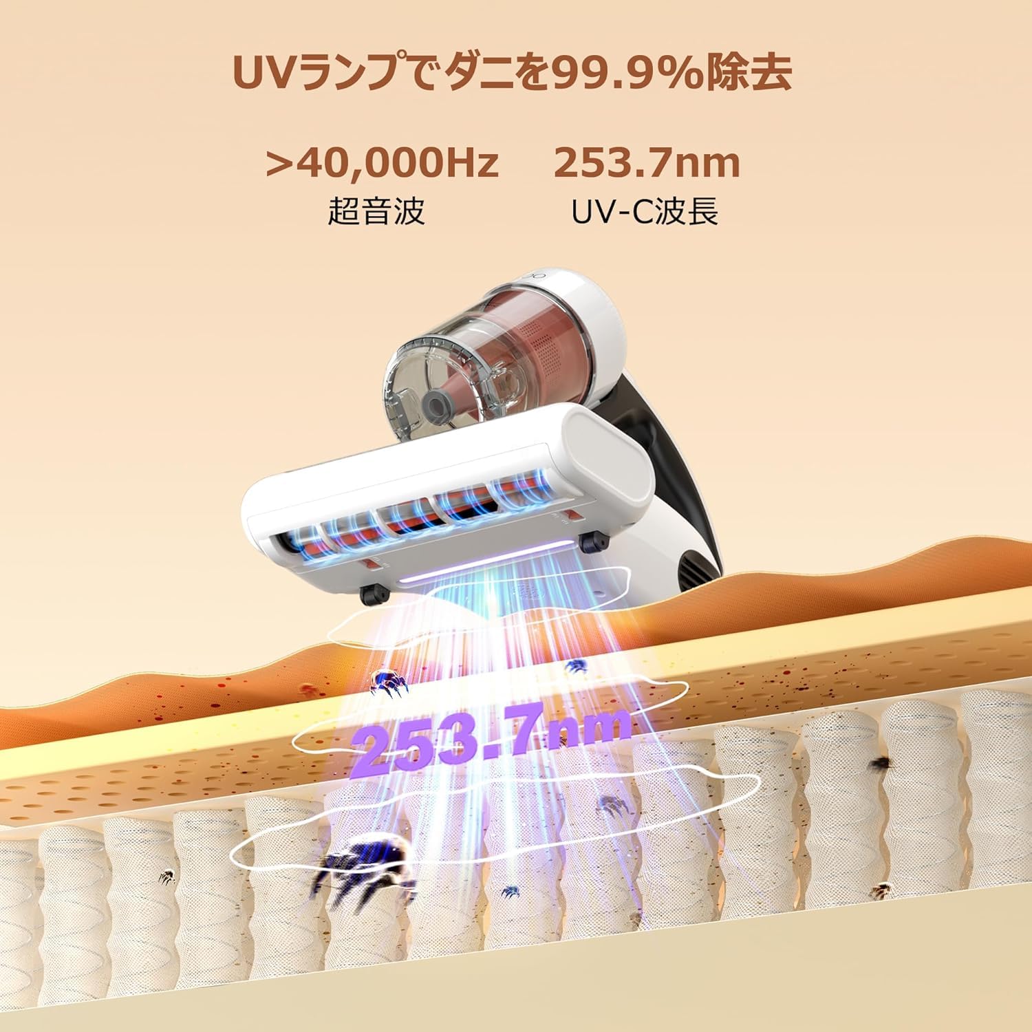 Amazon | JIGOO 布団クリーナー：J200 布団掃除機 ダニ・ちりセンサー