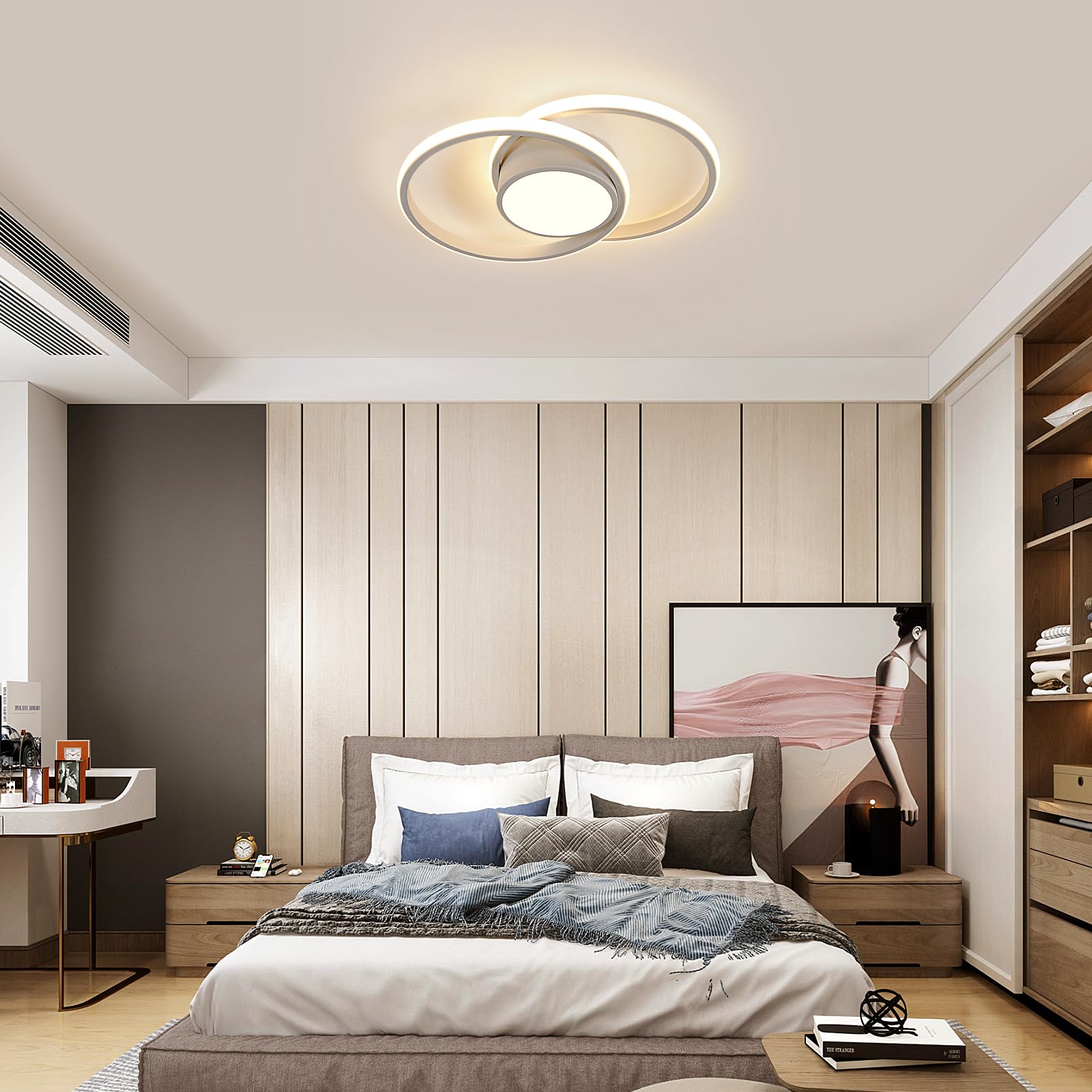 Comely LED Deckenleuchte Modern 42W, 4800LM, 3000K Warmweiß, Rundes Design Ø 40cm – Energieeffiziente Deckenlampe für Schlafzimmer, Badezimmer, Küche, Wohnzimmer & Balkon in Weiß