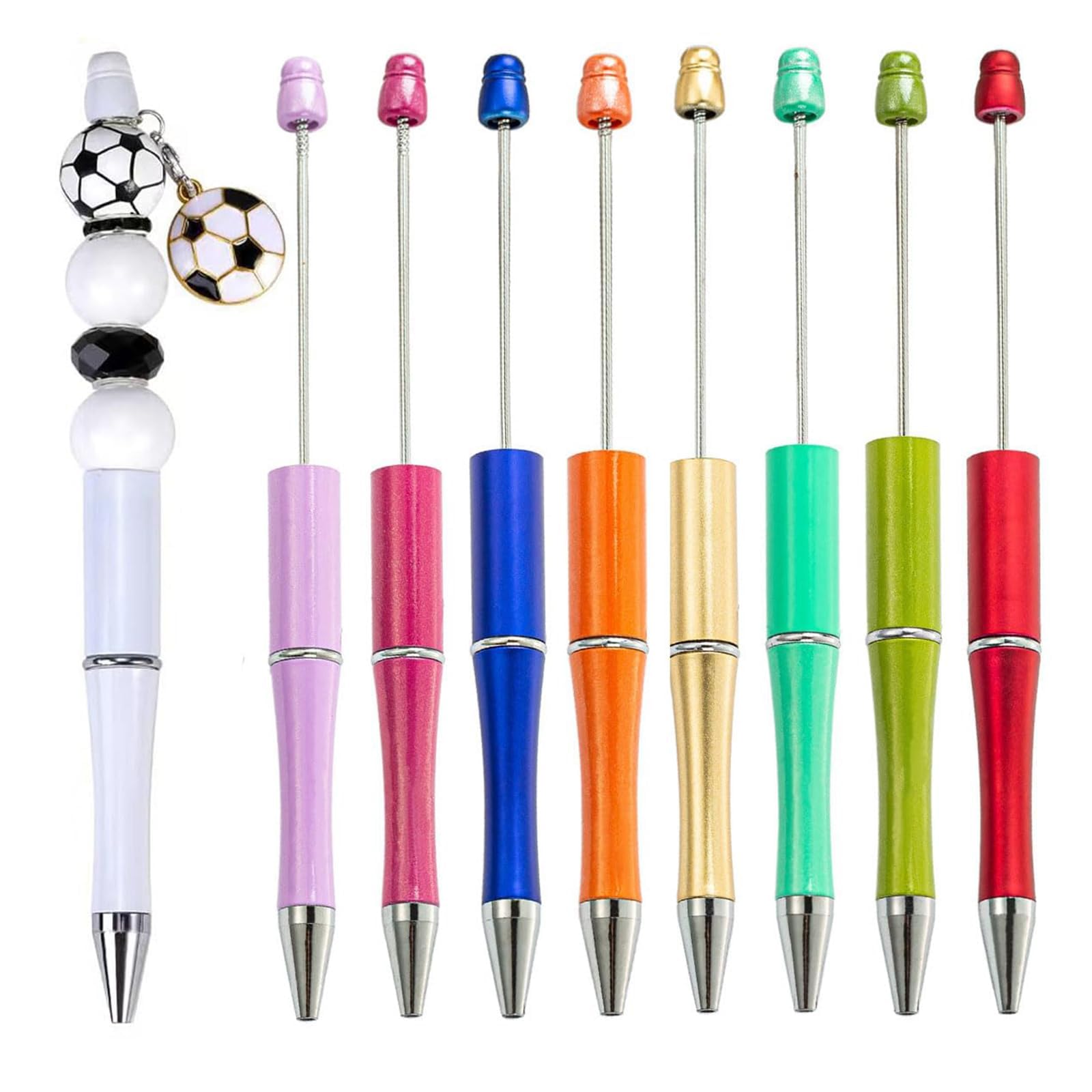 BetterJonny 40 Pcs Beadable Pen, 20 Colors Make Your Own Pens, Plastic Creative DIY Cool Bead Pens, Black Blue Ink Ballpoint Pen - Image 4