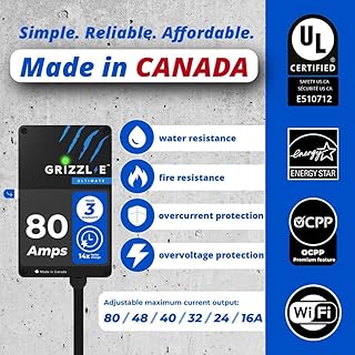 Grizzl-E 48A Ultimate Level 2 Fast 48A Electric Vehicle (EV) Charger, UL Tested and Certified, Metal Case, Indoor/Outdoor Electric Car Fast Charging Station, Hardwired, Classic Black, J1772