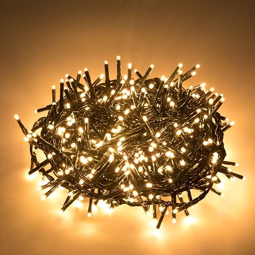 AWQ 500 LED 49ft Christmas Cluster Lights Christmas String Lights Decoration Lights for Christmas Home Garden Wedding Party Xmas Tree Bedroom Indoor