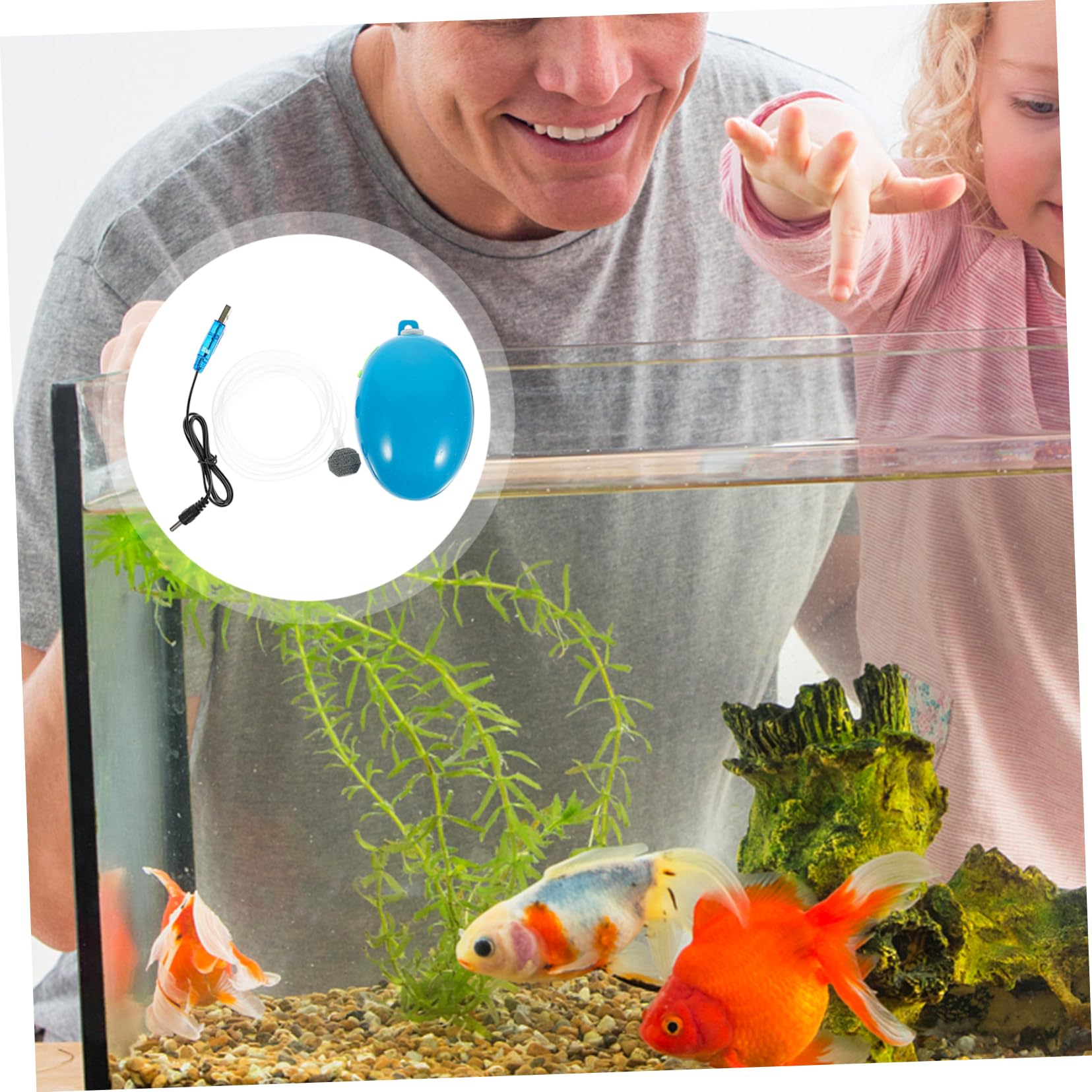 BESPORTBLE Sauerstoffpumpe für Fischbecken Portable air Pump Aquarium air Pump Indoor Aquarium Oxygen Pump tauchfähig Luft Schwimmbad Aquarium -Sauerstoffpumpe Aquariumzubehör Abs Blue