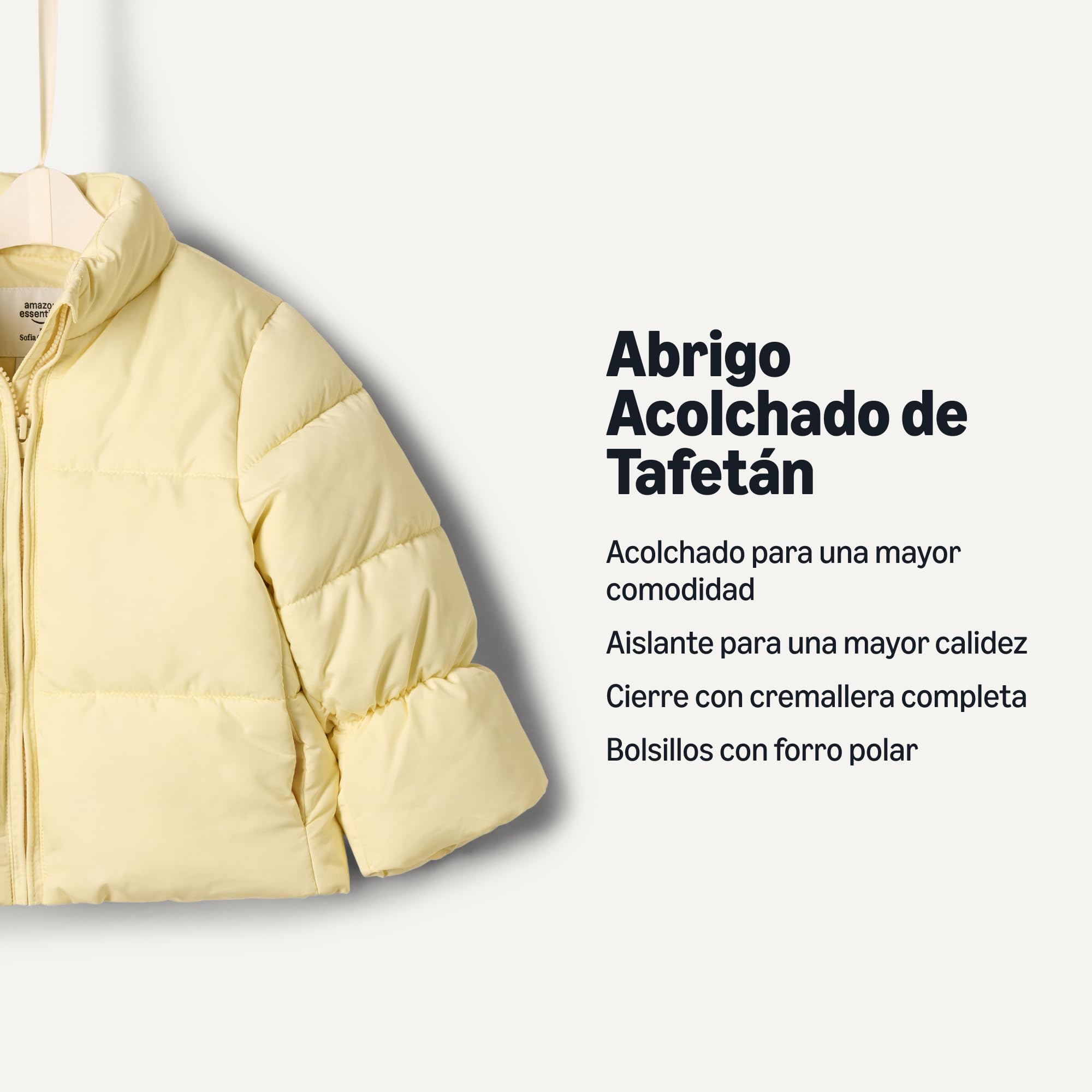 Amazon Essentials Unisex bebé Abrigo Acolchado de Tafetán