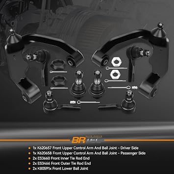 Brtec フロントサスペンションセット 上部コントロールアーム 下部ボールジョイント アウターインナータイロッドリンク 2000年日産フロンティア用 2001-2004 フロンティア用 2000-2004 日産エクステラ 8個