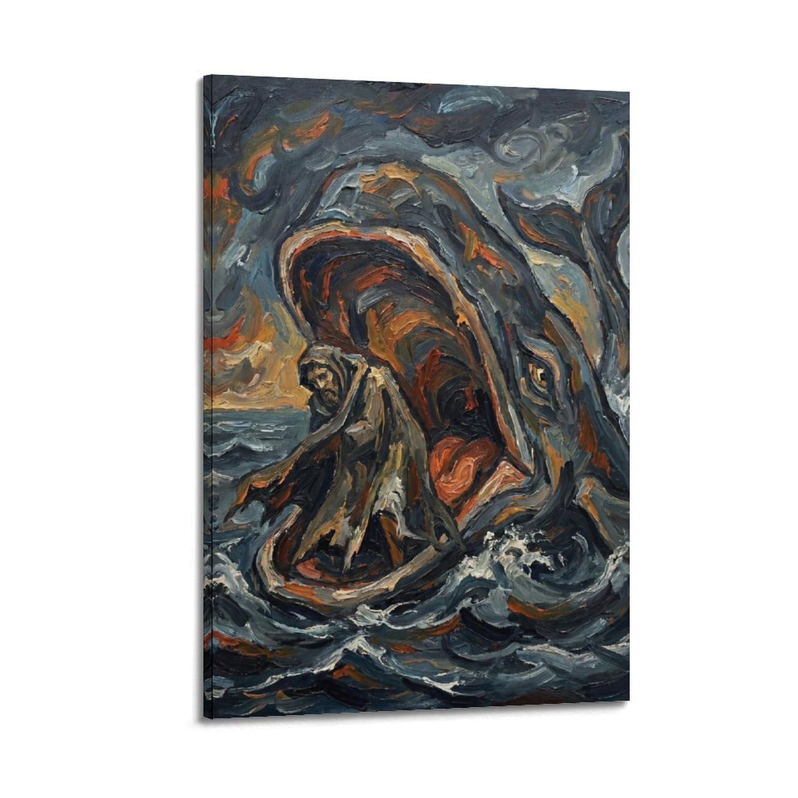 OKNGB Sacred Bible Religious Poster Jonah And The Whale Decorative Painting Canvas Art Picture 20x30inch(50x75cm)