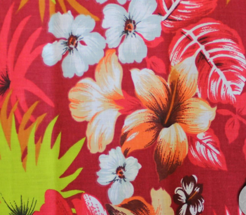 Polycotton Fabric Printed Hawaiian RED / 60 Wide/Sold by The Yard