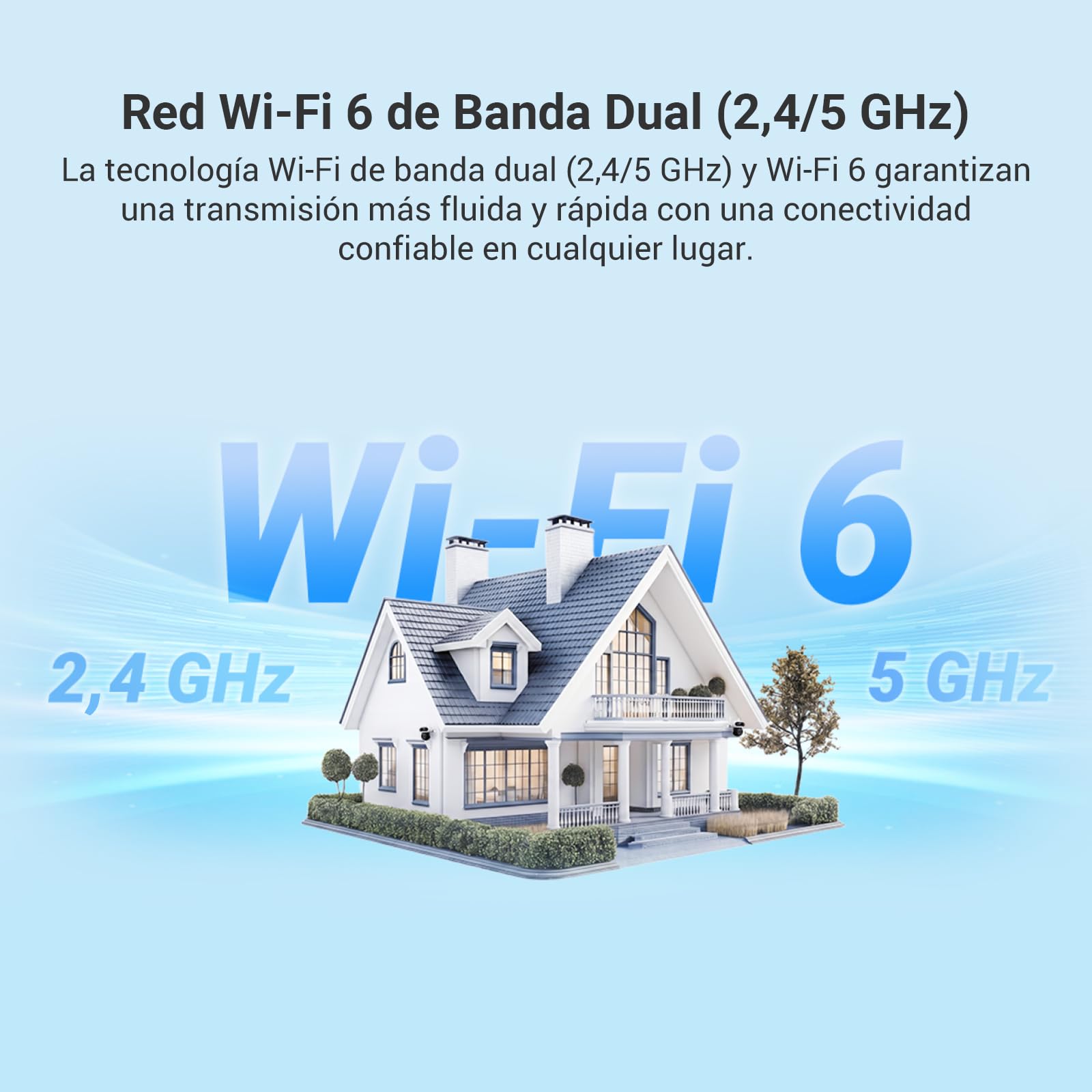 EZVIZ C90f Triple Cámara Vigilancia Exterior WiFi 6, 3K Cámara Triple Lente 360° con Zoom Mixto 12x, Motor Triple, Detección de Humanos/Vehículos IA, Reconocimiento Facial, Visión Nocturna en Color
