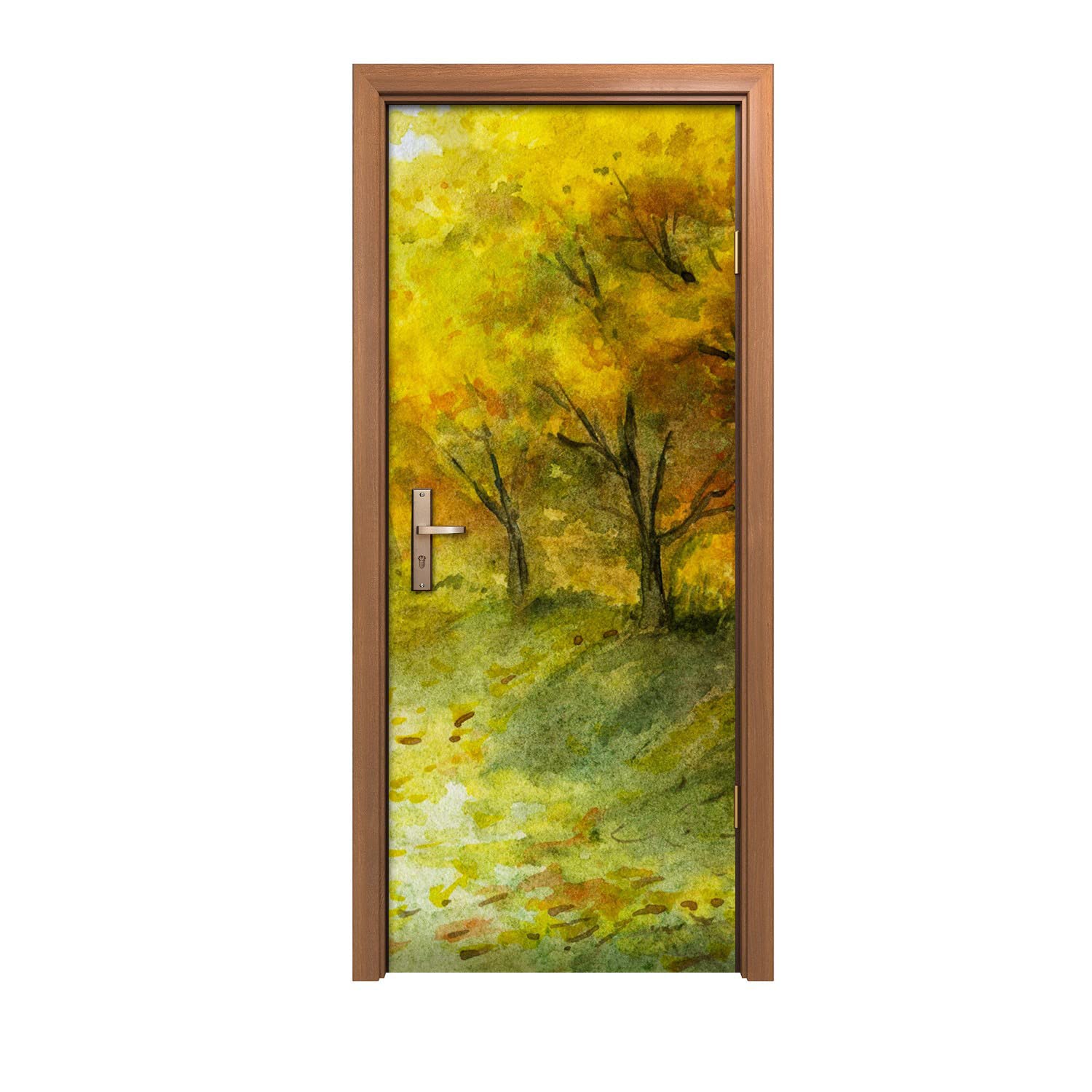 Autocollant de porte pour rénover une porte abîmée décor oiseaux 90x200cm