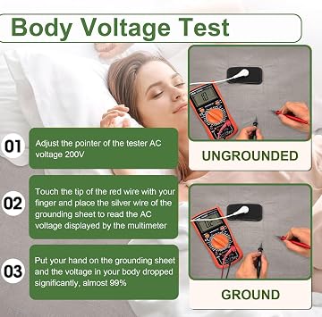 Grounding Bed Sheet Grounding Mat Earthing UK Bedding Bed Sheet with 10% Silver Fiber & 90% Organic Cotton Natural Wellness and Healthy Earth Energy Gray 140x200cm