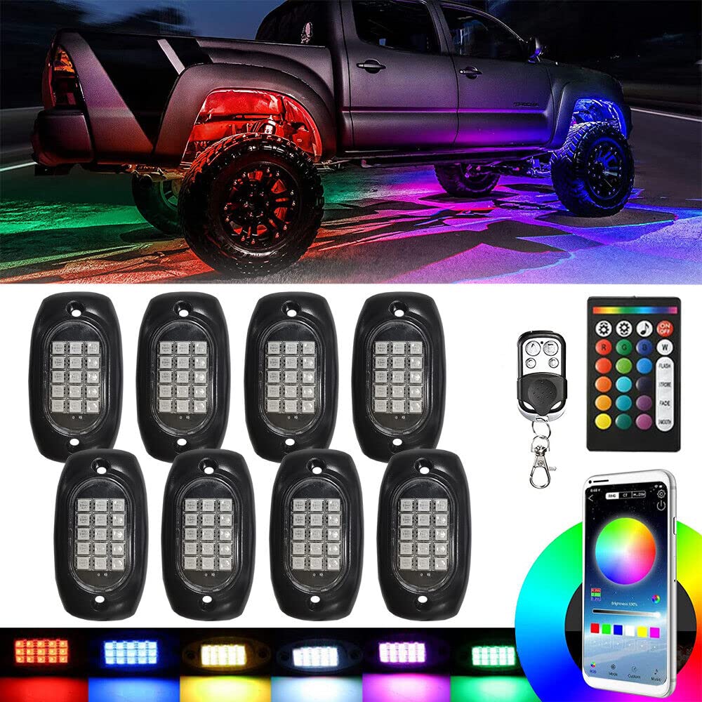 1 Set of LED RGB Rock Kit Light for OffRoad Underglow Foot