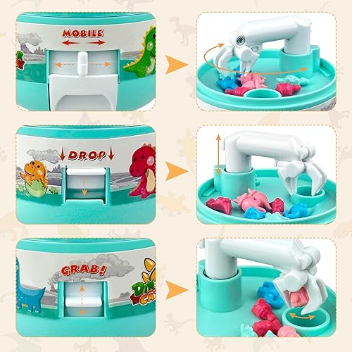 Miniatura 3 de Sealive Juguetes de dinosaurio para niños  Mini máquina de garras con 8 mini figuras de dinosaurios  Fomenta la concentración, diversión sin