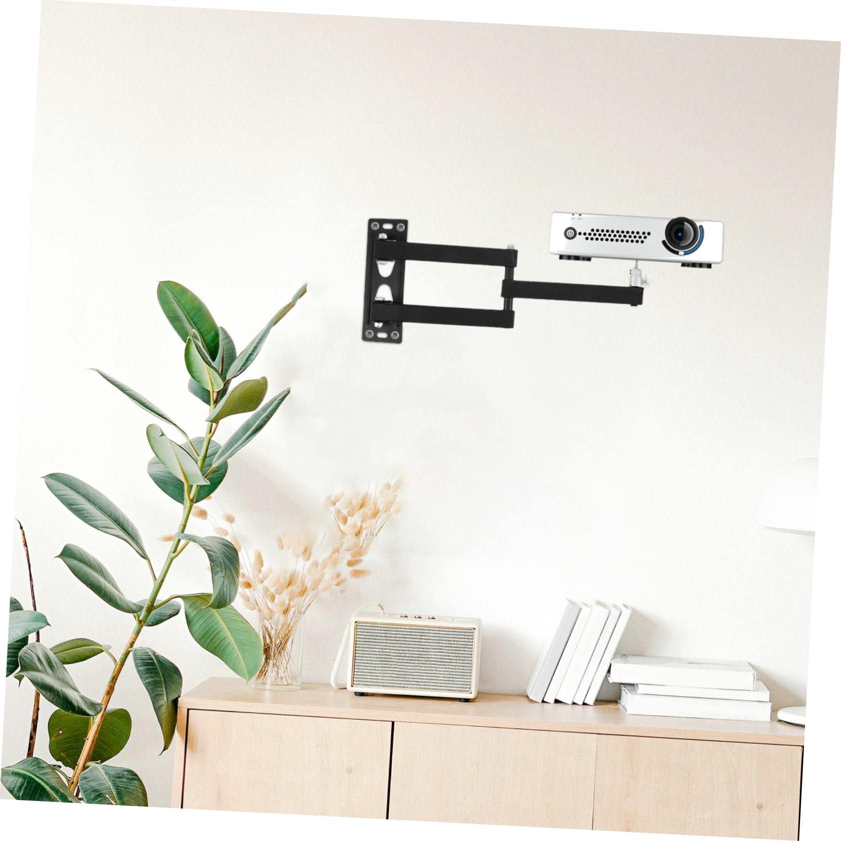 Veemoon Soporte de Proyector de Pared Ajustable en Aleación de Aluminio Gancho para Colgar y Ahorro de Espacio Adecuado para Dormitorio y Uso Junto Cama