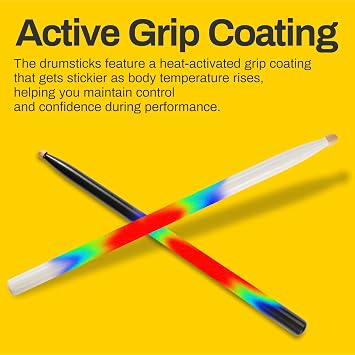 AODSK Drum Sticks,Classic 5A Drumsticks Comfortable Grip Hickory Wood,Black Wood Drumsticks,2 Pairs