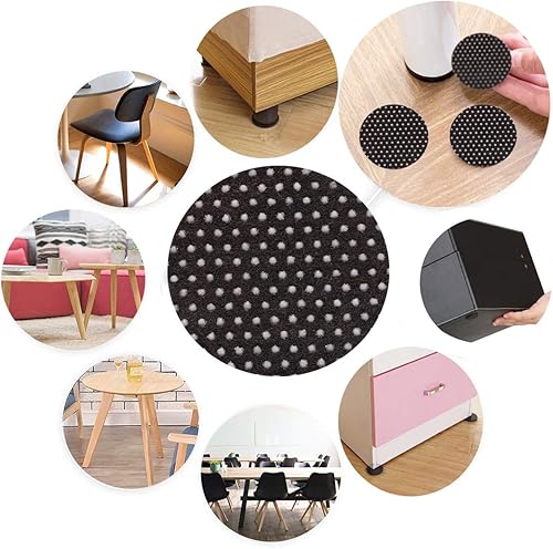 Miniatura 2 de Furnigear - Almohadillas antideslizantes para muebles, paquete de 129 almohadillas adhesivas de fieltro para muebles, superficie de puntos de