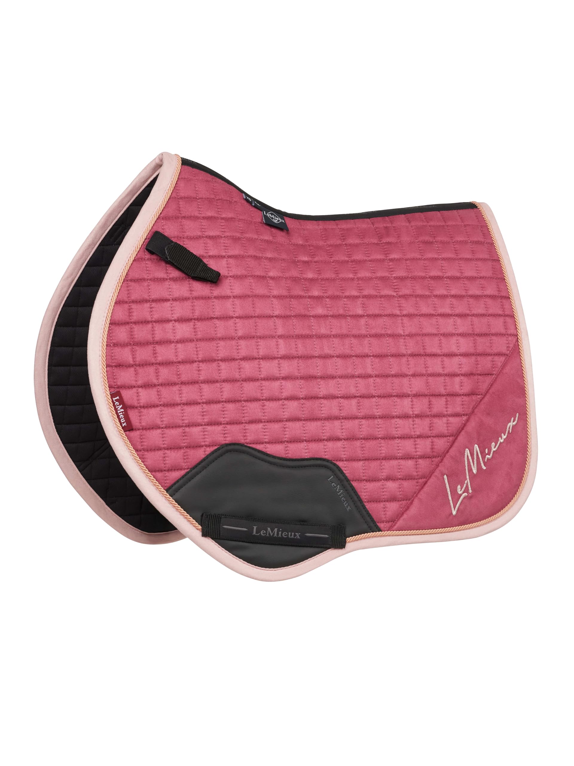 LeMieux Bijoux Mini Suede Close Contact Square - Equestrian Horse Riding Saddle Pad - French Rose - XSmall