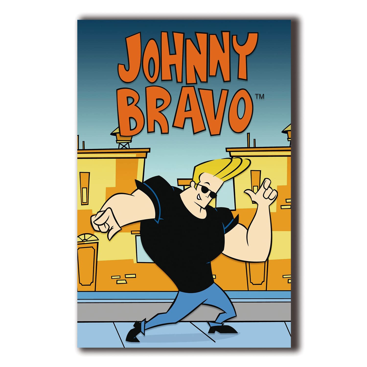 johnny bravo ملصقات 11x17 بوصة - فكرة هدية رائعة غير مؤطرة! (28 × 43 سم) عمل فني مذهل على قماش!