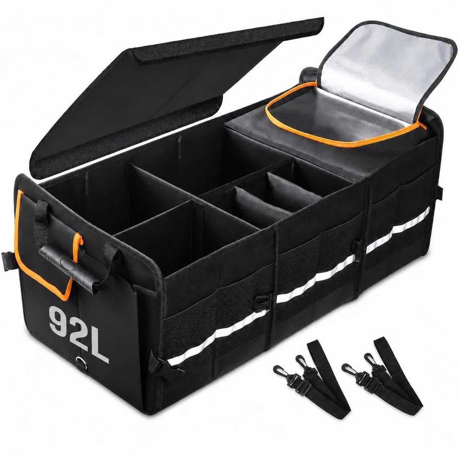 DGSL Organizer per bagagliaio, 92 l, con borsa termica da 24 l e coperchio