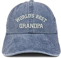 Vista 1 de World 's Best Grandpa bordado Pigmento teñido de perfil bajo algodón Cap