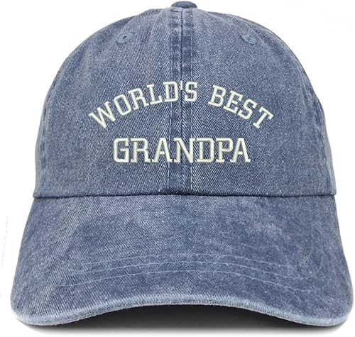 World 's Best Grandpa bordado Pigmento teñido de perfil bajo algodón Cap