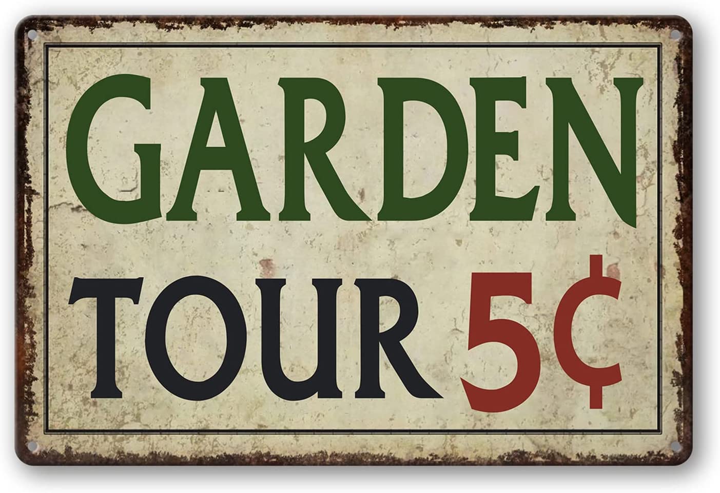 Garden Tours 5 Cents, Retro Hummingbird Welcome Tin Sign Wall Poster Decor Funny Retro Bar Coffee Pub Gift Wall Decor Sign 8x12 Inch