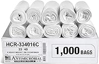 Vista 41 de Aluf Plastics - Bolsas de basura de alta densidad, 10 galones, 1000 unidades, 8 micras (eq), 24 x 24 pulgadas, negras, para baño, oficina