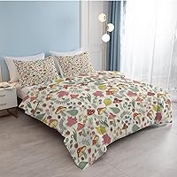 Vista 75 de SOULZZZ Juego de ropa de cama retro hippie tamaño matrimonial, edredón floral de hongos margaritas para niñas y mujeres, edredón negro con 2 fundas