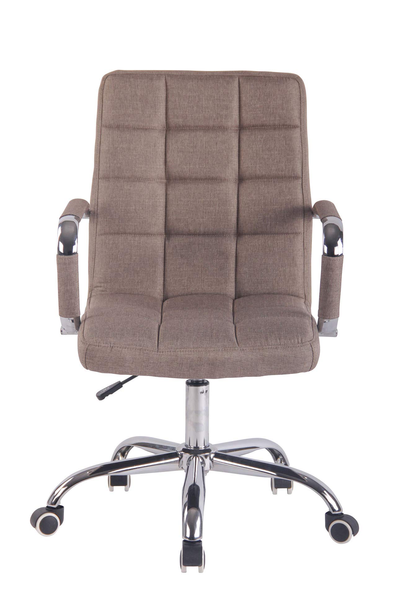 CLP Fauteuil de Bureau Deli Tissu - Chaise de Bureau Réglable en Hauteur et Pivotante - Dossier Haut et Accoudoir - Couleur :, Couleur:Taupe
