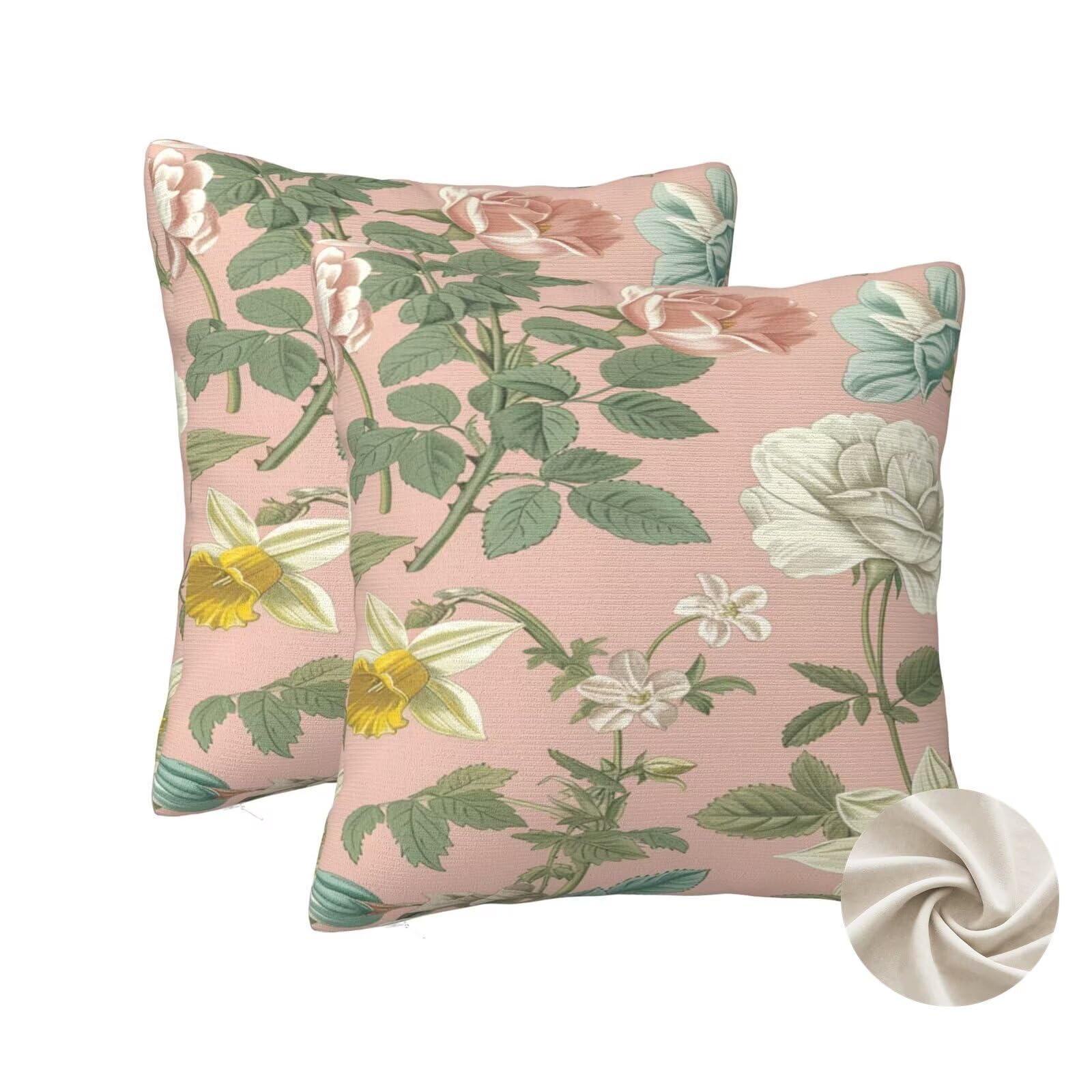 Coussin canapé rose 70x70 cm : lot de 2 housses lavables pour protéger et décorer le lit
