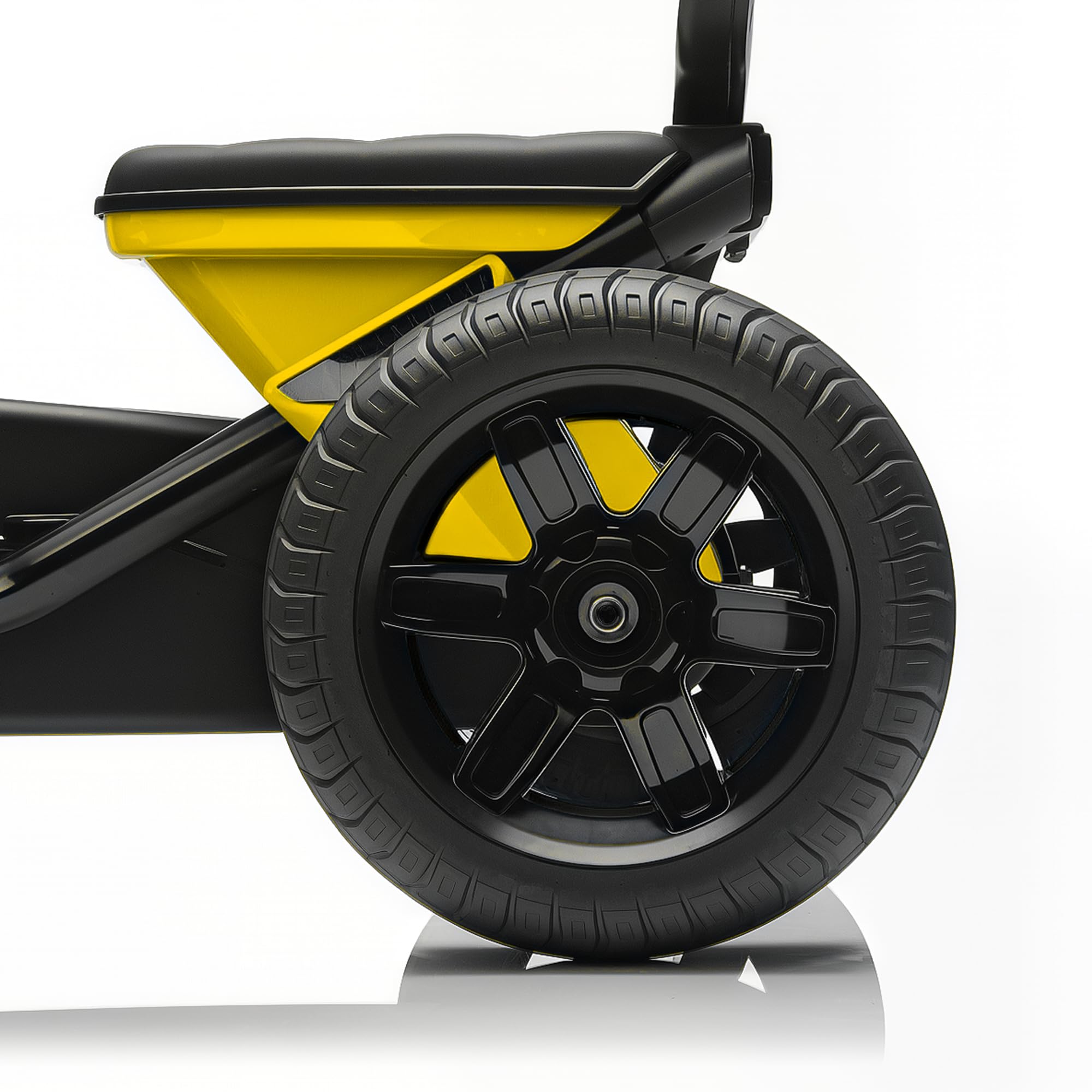 AIYAPLAY Go Kart a Pedales para niños, Coche de Carreras para niños con neumáticos EVA silenciosos, para 2-5 años, Amarillo