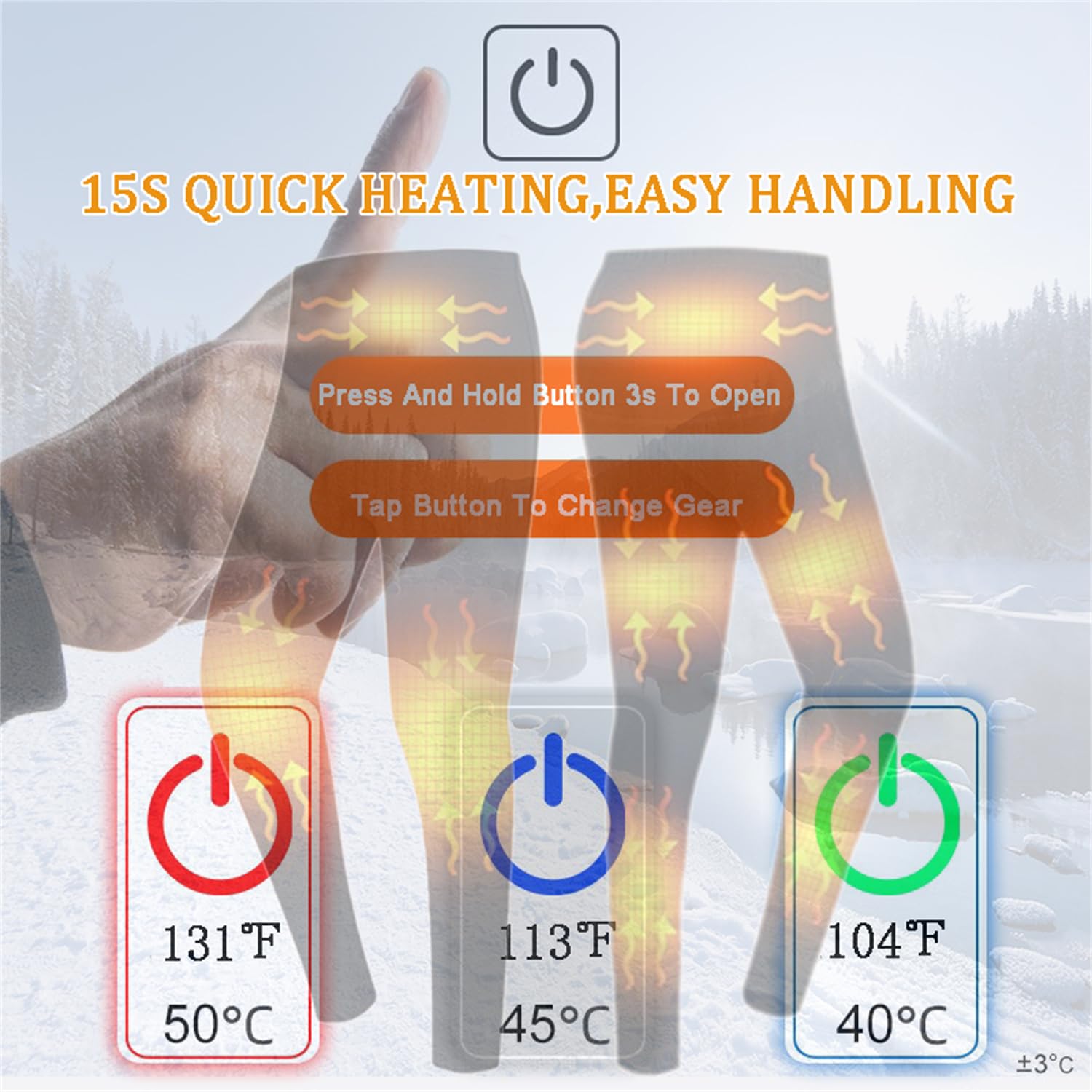 Conjunto de Ropa Interior térmica con calefacción, Ropa Interior Térmica Hombre, con 16 Zonas de Calentamiento, Ropa Termica para Esquí Pesca Caza Moto (No Incluye Batería)