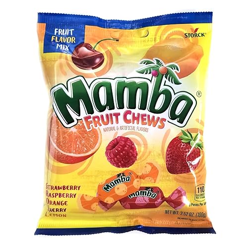 Miniatura 2 de Mamba Fruit Chews - Bolsa de mezcla de sabor a fruta (paquete de 2) con 2 calcomanías de Gosutoys