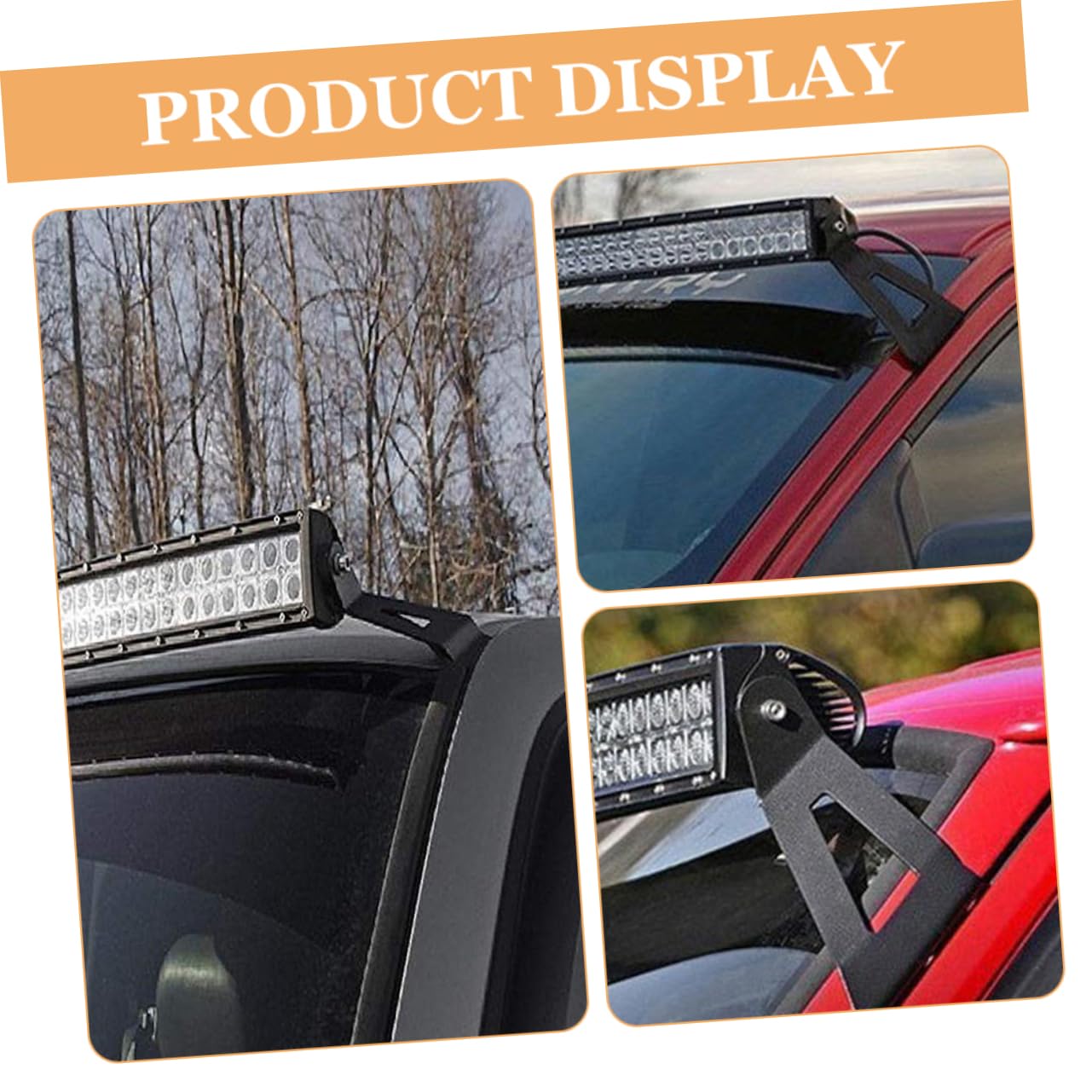 Hemobllo Support De Fixation Fer Pour Lampe Led De Toit 50 Pouces, Kit Support Solide Pour Éclairage Automobile, Montage Pare-brise Hiver, Accessoires Véhicules Utilitaires Et 4x4