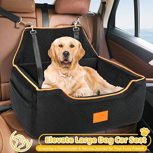 Miniatura 2 de Asiento de automóvil para perros grandesmedianos, asiento elevador para perros de menos de 55 libras o 2 asientos pequeños, desmontables y lavables