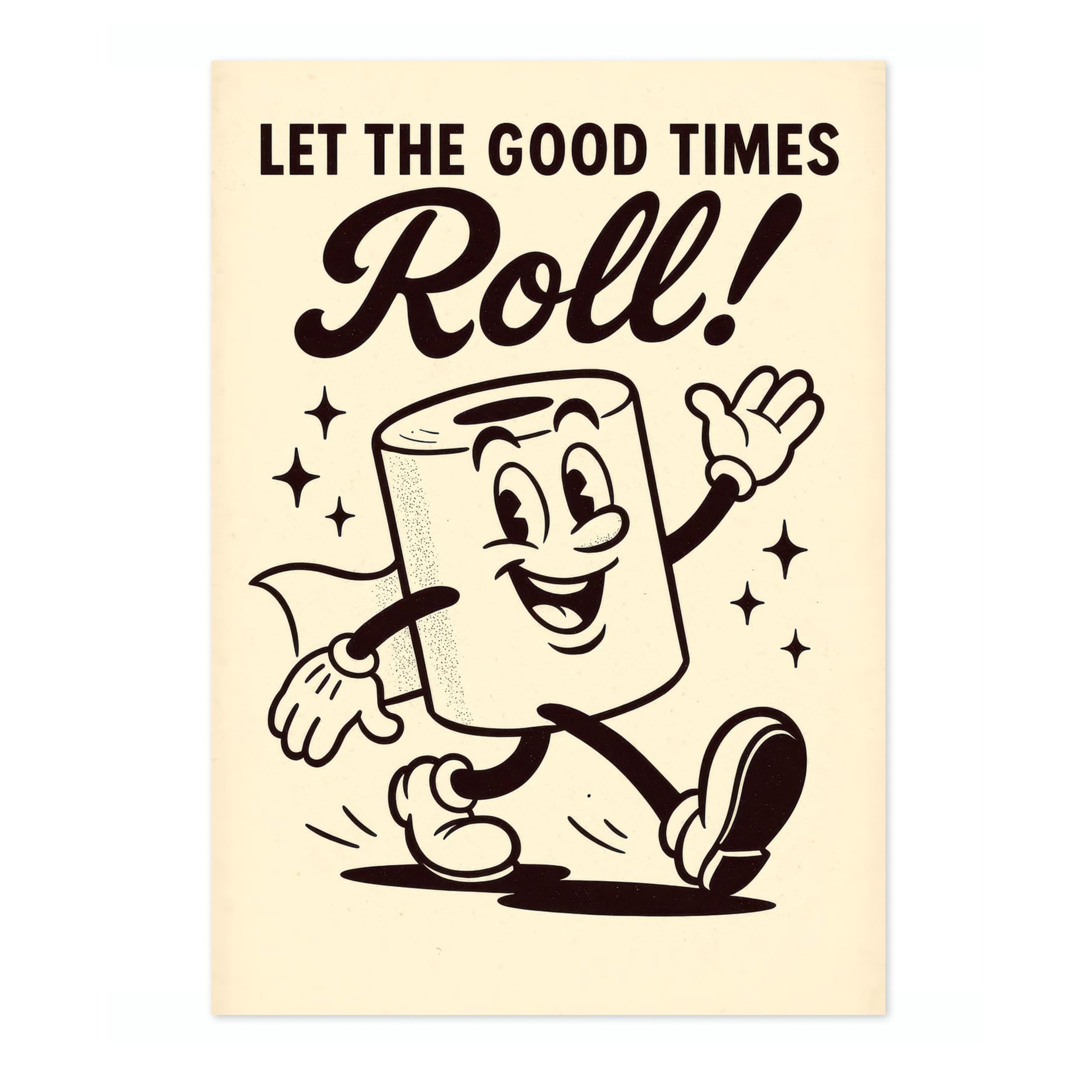 Animato Let The Good Times Roll Bathroom Quote Poster, Funny Typography Wall Art, Phrases Print, Guest Bathroom Art, Toilet Room Retro, A1 (Print Only) - 84.1x59.4cm — image 1
