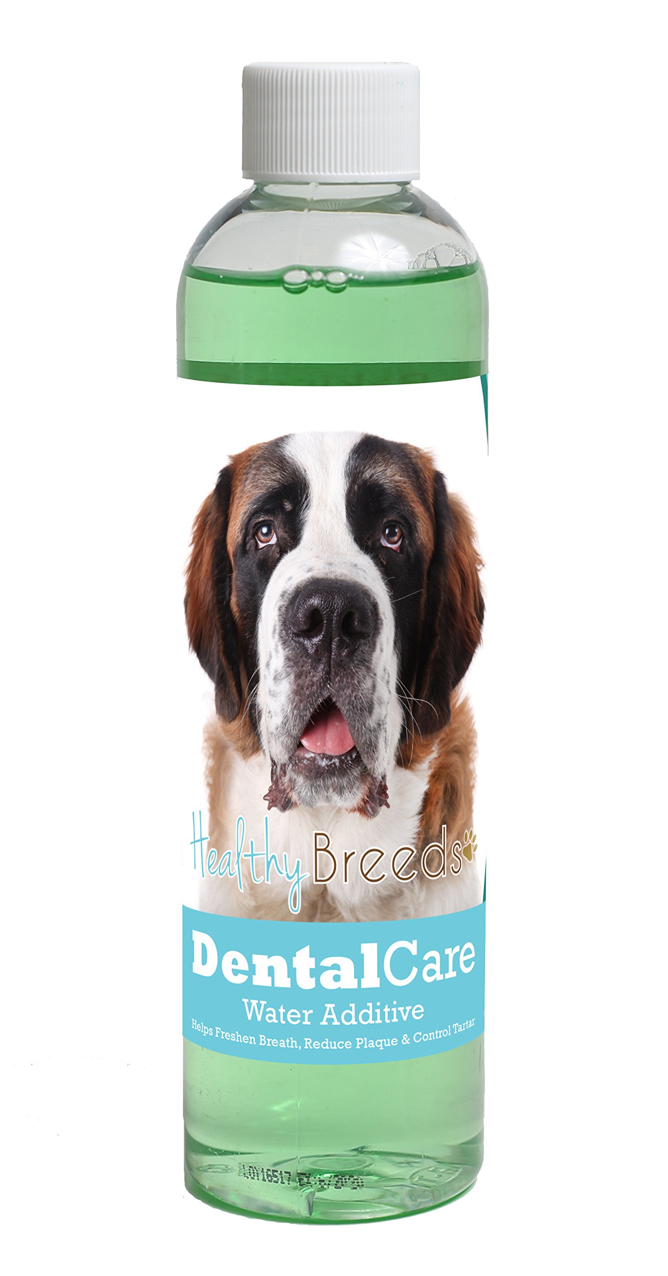 Healthy Breeds Dog Dental Care Water Additive for Saint Bernard - Helps Freshen Breath, Reduce Plaque &amp; Control Tartar - Mint Flavor - 8 oz