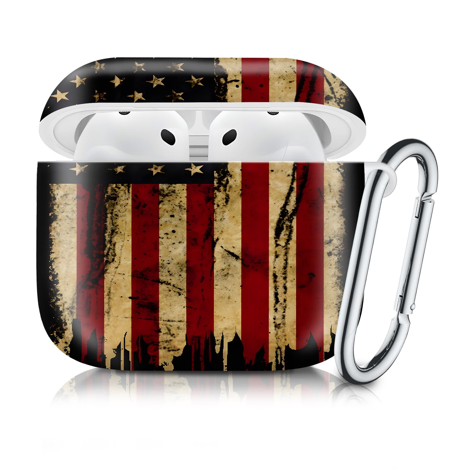 Case Compatible with AirPod 4th Generation 2024,Shockproof Protective Case Cover with Keychain for Women Men,Wireless Accessorie Charging Cases for