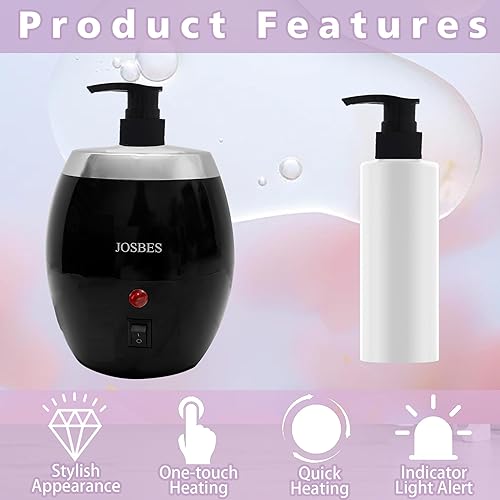 Miniatura 5 de Calentador de aceite de masaje profesional, calentador de loción dispensador calentador con embudo (negro)