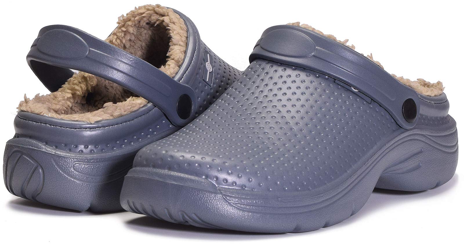 Eagsouni Clogs Hausschuhe Gefüttert Herren Damen Winter Gartenschuhe | Wasserdicht, Warme Pantoletten, Rutschfest, Gartenclogs