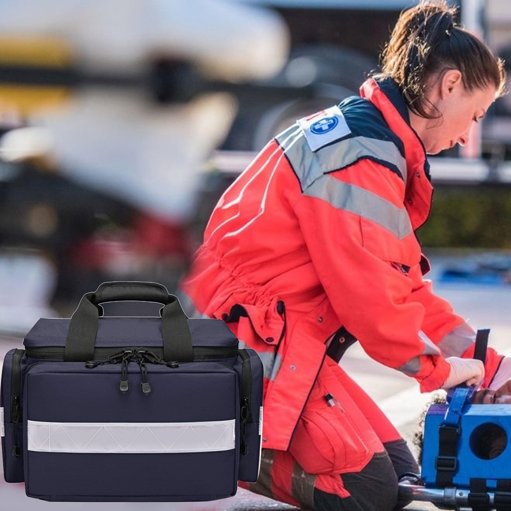 Bolsa médica grande vacía, bolsa profesional de emergencia para traumatismos, bolsa de primeros auxilios de viaje, organizador de suministros médicos, almacenamiento para cuidado de la salud