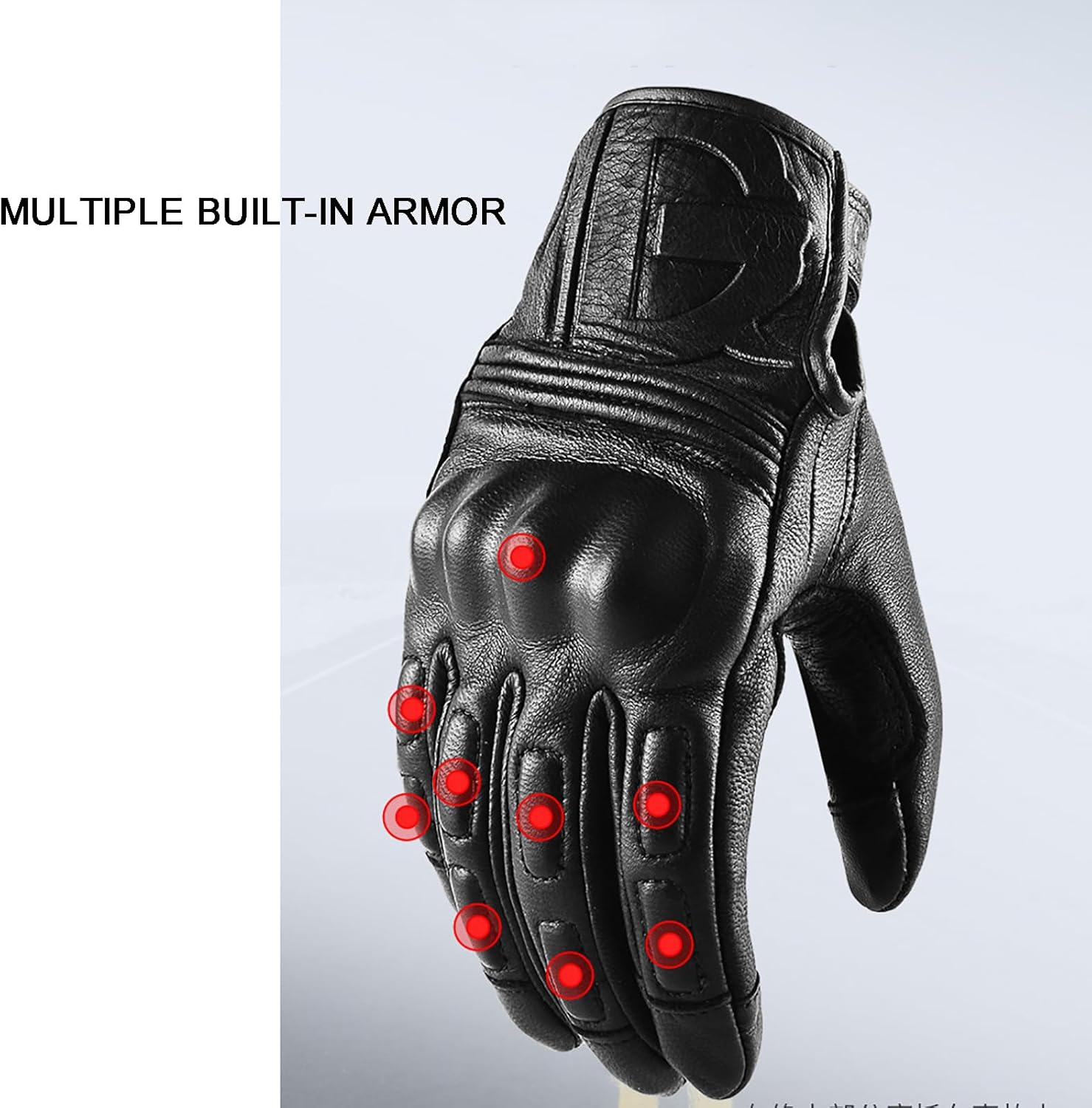 秋冬オートバイグローブ、暖かく 防風フルフィンガーオフロードレザーグローブ、手袋タッチスクリーン冬ハイキングアウトドアスポーツ、男性