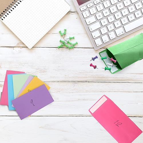 Miniatura 5 de Paquete de 120 sobres para efectivo, 3.5 x 6.5 pulgadas, sobres de colores, sobres de monedas, sobres de colores para efectivo, sobre de semillas,