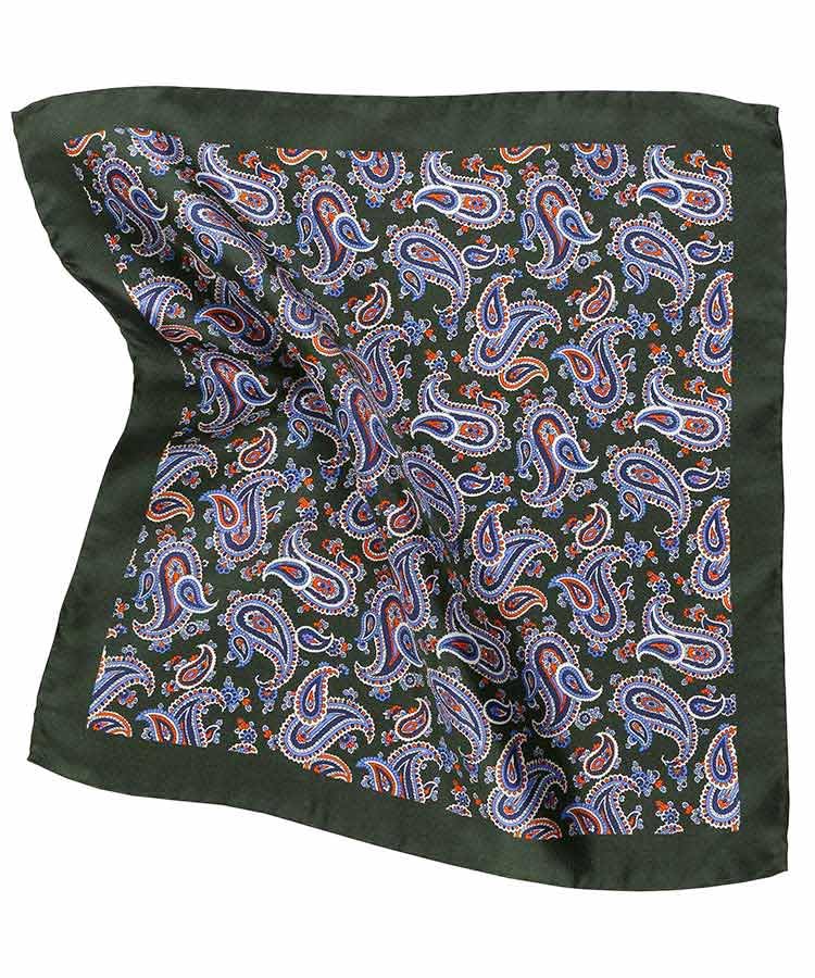 Image of Italian 100% Silk Pocket Square, Premium Small Batch Accessory for Men, 32x32 cm (12.5''x12.5''), One Side Print