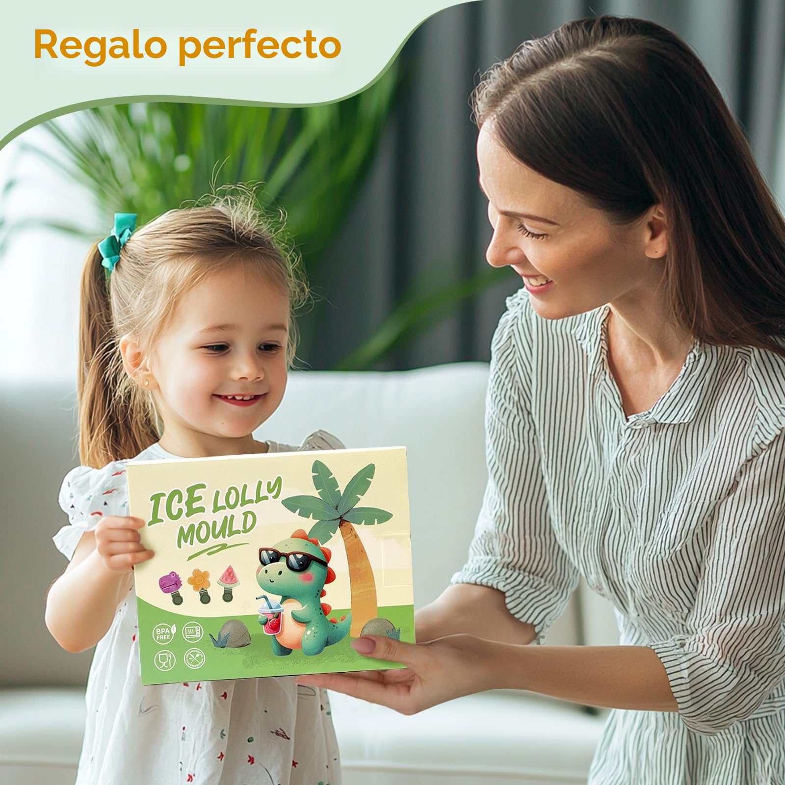 Moldes Helados Silicona, 6 Cavidades Moldes para Helados sin BPA Reutilizable para Bebe Niño y Adultos, Molde Helado Hermoso Animales con Palo para Hacer Helados