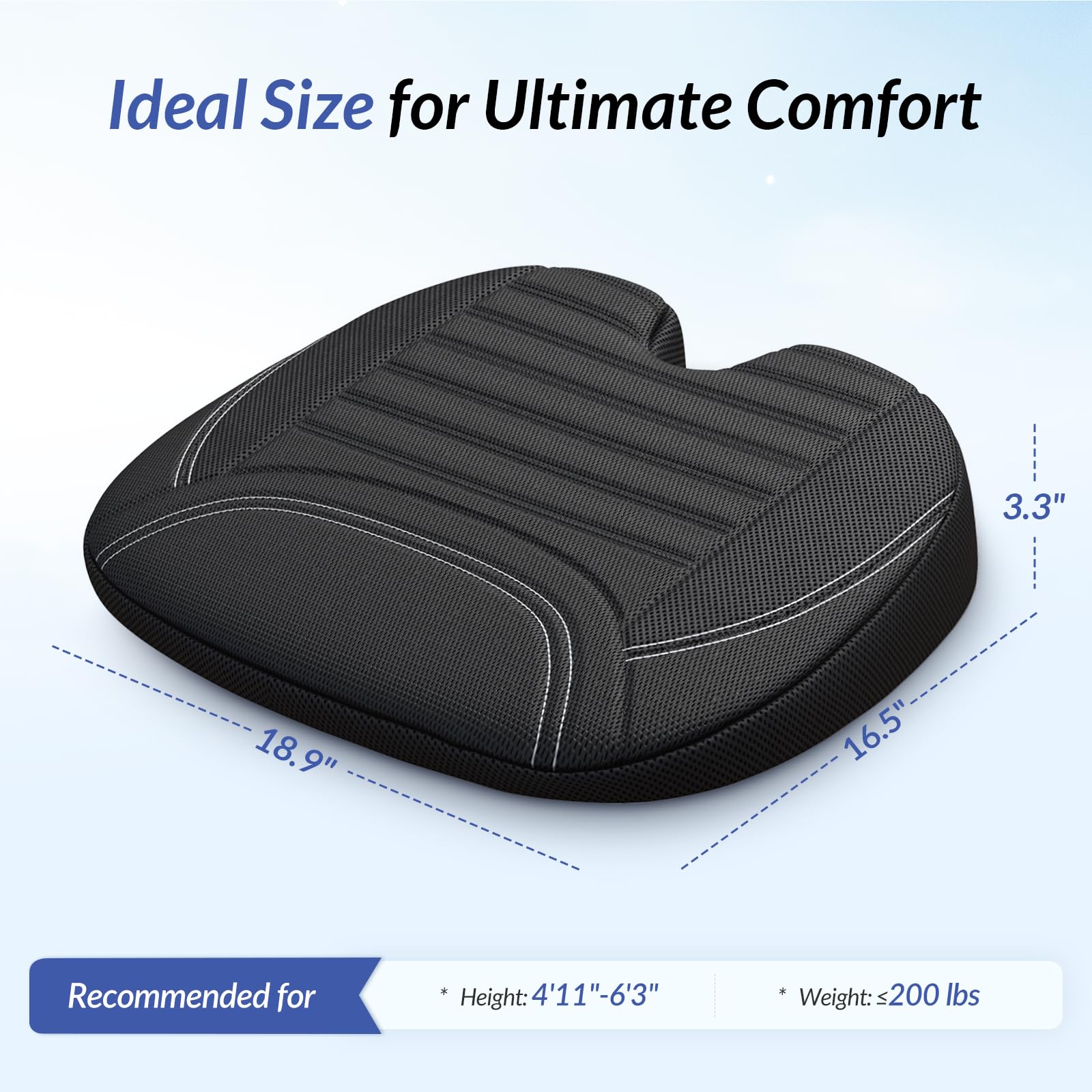 ZIKEE All-Season Car Seat Cushion for Comfortable Safe Driving Breathable Seat Cushion for Car with Ventilated Channel Mesh — view 8