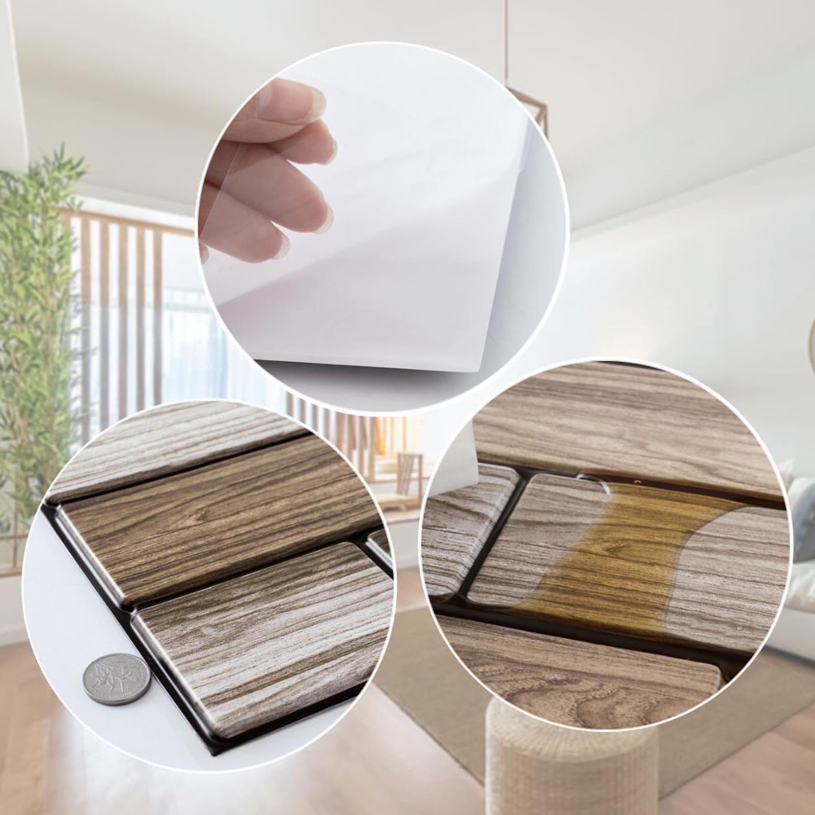 10 Pezzi Mattoncini Adesivi per Pareti Parati PVC Mattoncini 3D Adesiva Pannelli da Parete 3D Effetto Impermeabili Mattone per Parete Adesivi Wallpaper