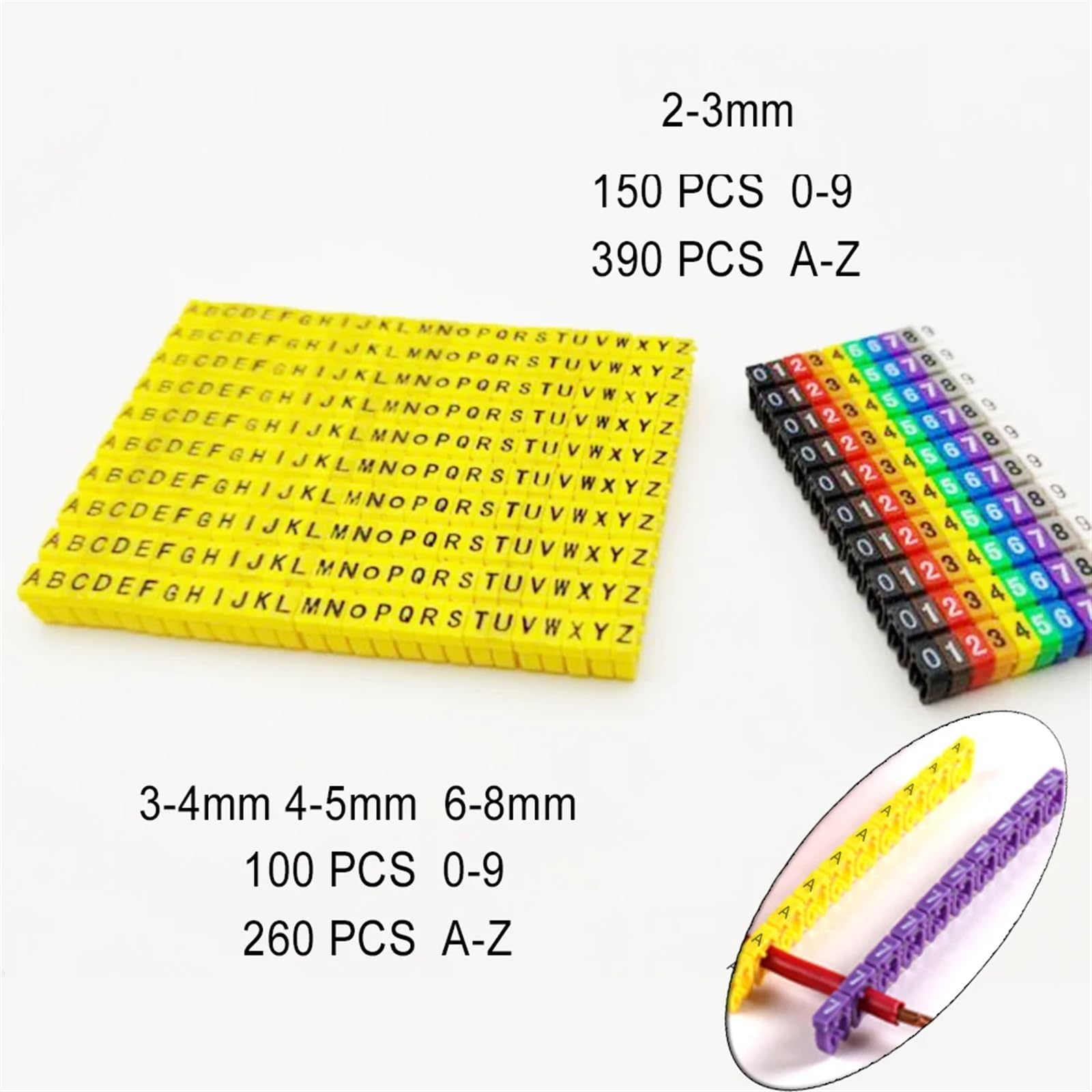 Oznaczniki kabli, Etykieta do oznaczania przewodów, kabel sieciowy Cat5e Cat6(4 5mm,100PCS 0 9Multicolor)