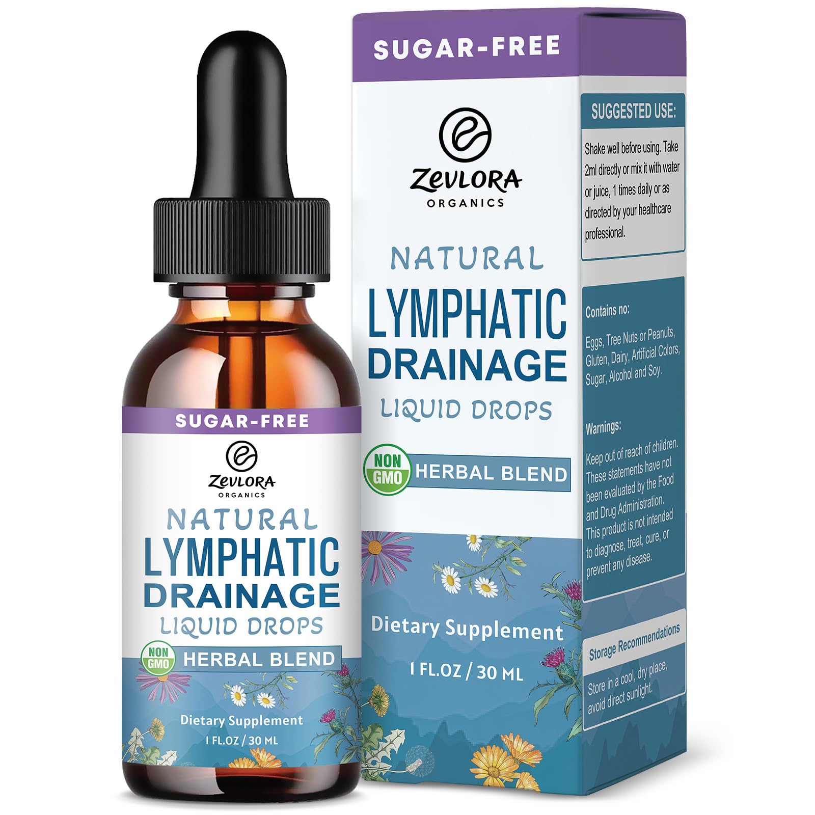 Lymphatic Drainage Support Drops - Advanced 11-in-1 Herbal Extract Formula